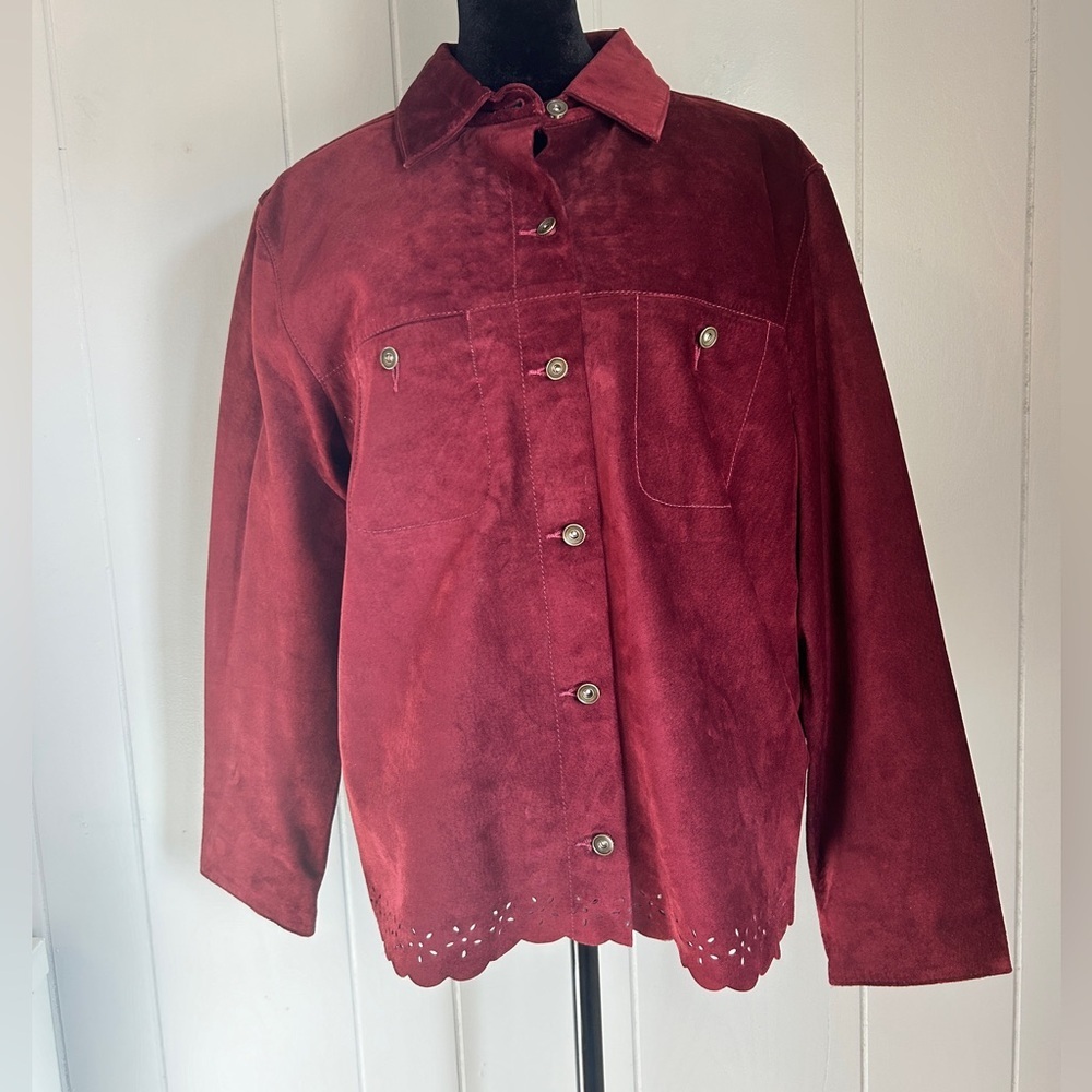 I.V.Y. Women’s Burgundy Suede Jacket Size Medium